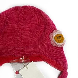 COPY - Pink Cable Knit & Fleece Trapper Hat/Beanie 2-3T
